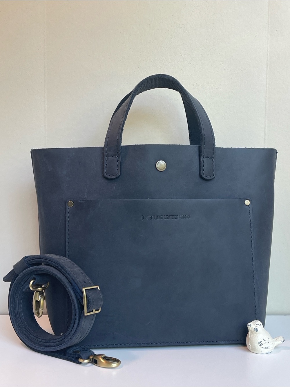 Portland Leather 'Almost Perfect' Mini Crossbody In Deep Water